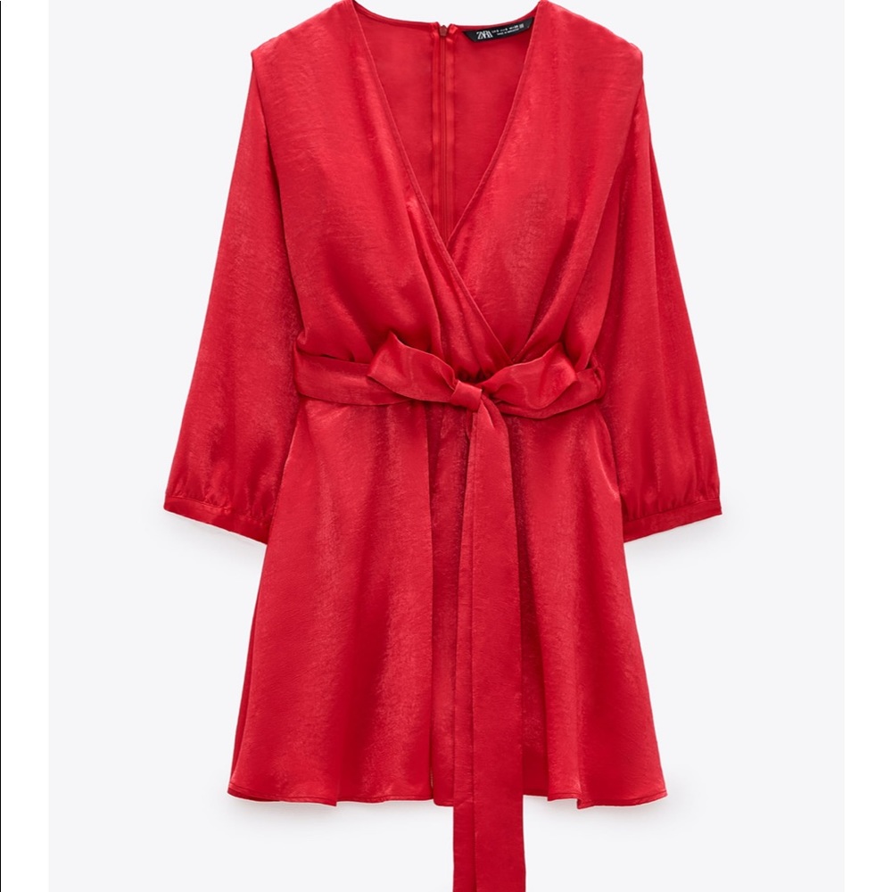 ZARA BLOGGERS FAVORITE SATIN EFFECT BOW JUMPSUIT - Picture 3 of 15